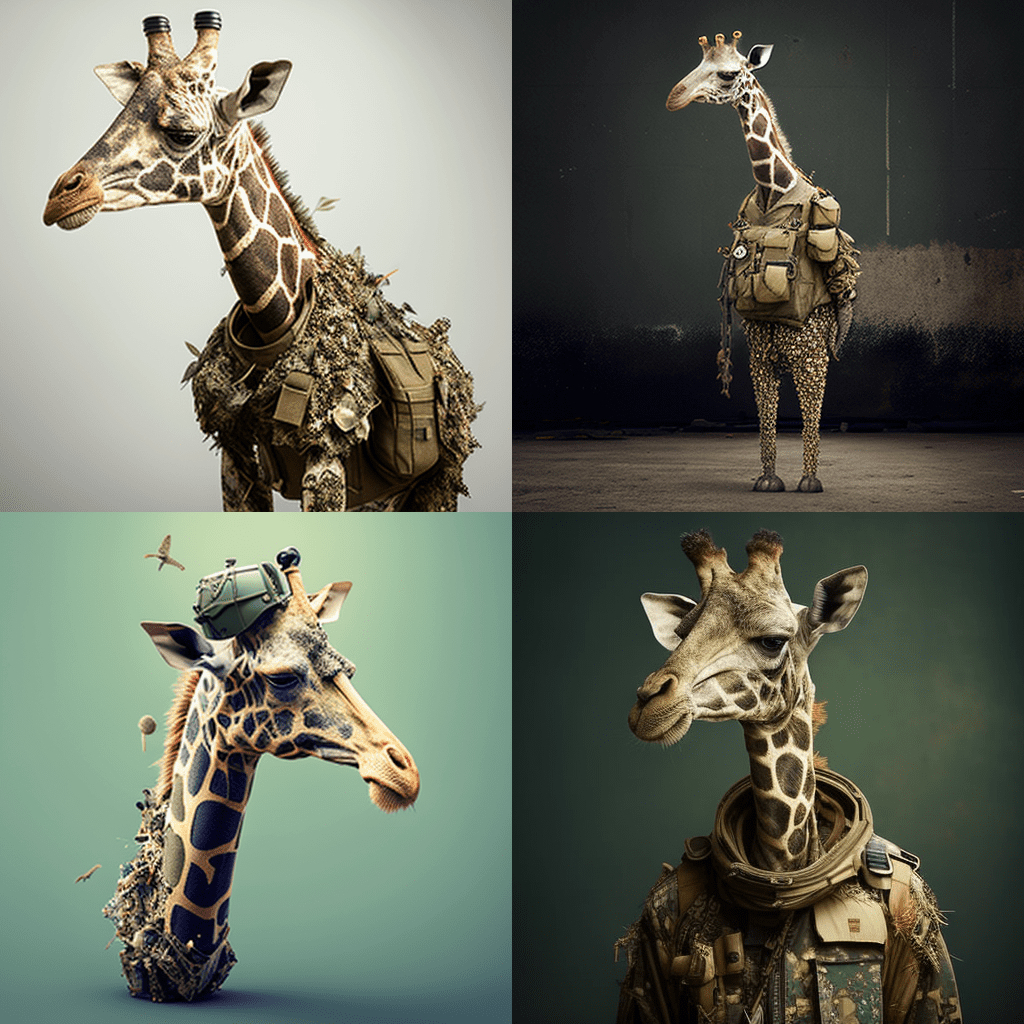 allyourfeeds_a_giraffe_wearing_a_military_outfit_made_of_trash_27582fb0-d0b2-4626-8f11-df6f94a9ebf3