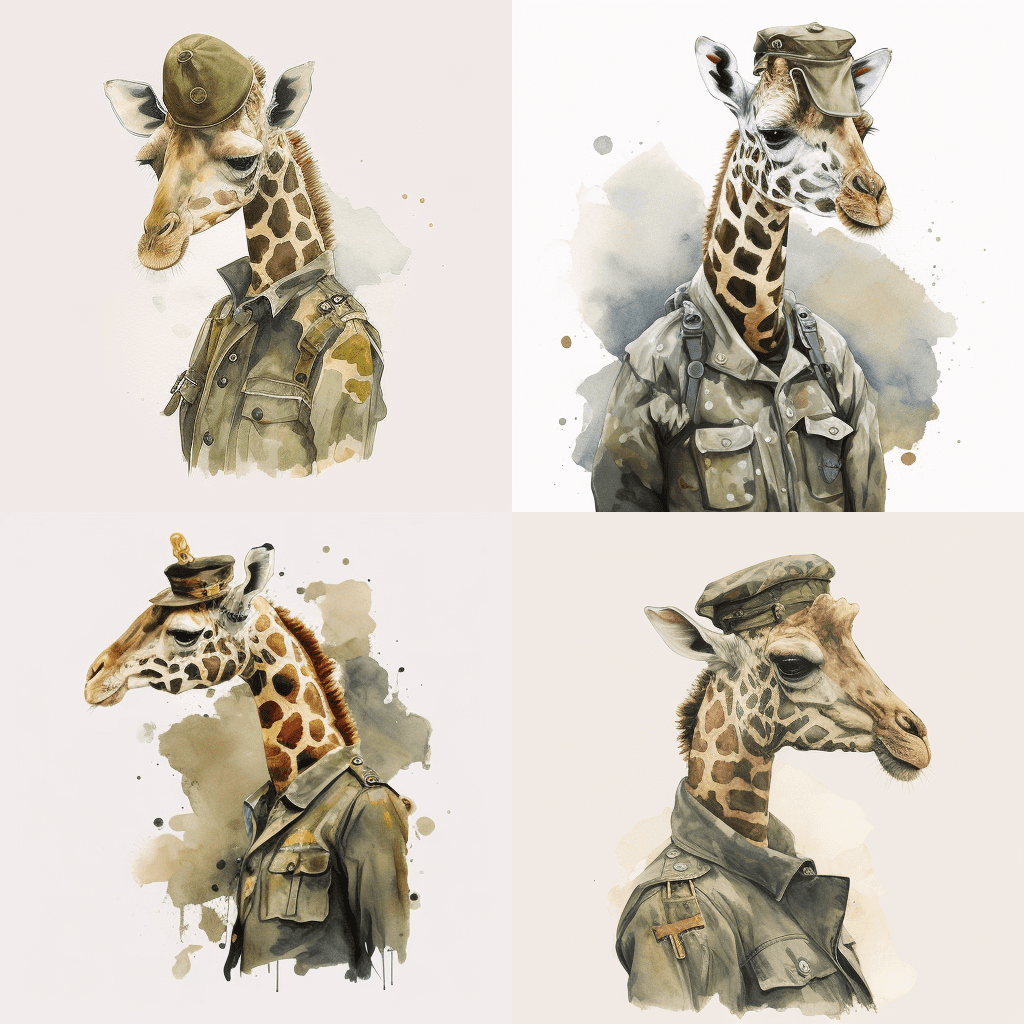 allyourfeeds_a_giraffe_wearing_a_military_outfit_watercolor_eb9c05df-699c-4bb0-82ea-0e70cfe35203